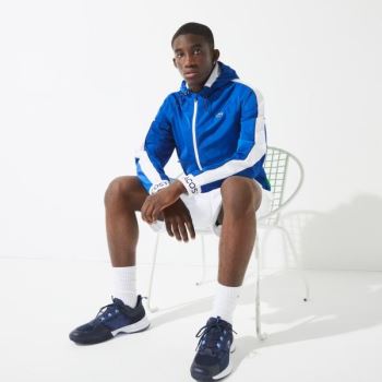 Lacoste SPORT Lightweight Colorblock Tennis Windbreaker - Větrovky Pánské Blankyt / Zelene / Bílé /